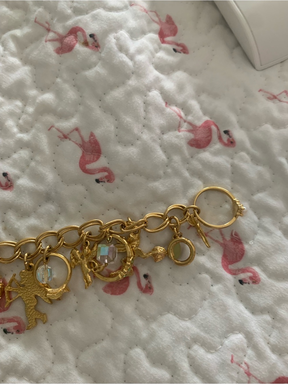 Sterling Silver Multicolor Gemstone Link , And a gold tone charm bracelet - Picture 7 of 7